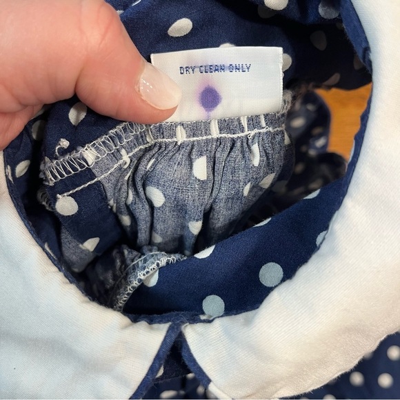 Banbury Cross New Orleans blue white polka dot dress no size tag measures 6/7 - Picture 5 of 9